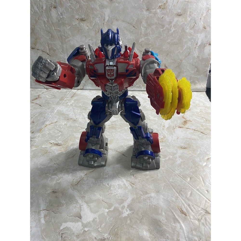 Tomy Transformers Optimus Prime With Saw Talking Action Figure 11" Toy Works